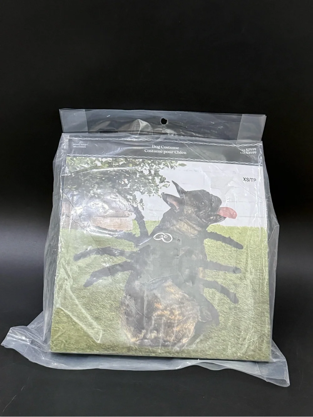 ASHLAND Halloween Fuzzy Black Spider Pet Dog Costume Size XS NEW